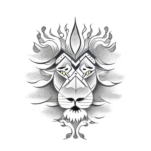 Lion With Tree Of Life