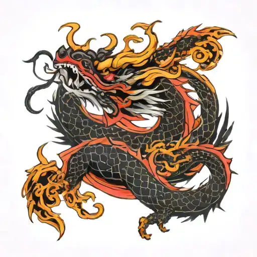 Black And Red Dragons