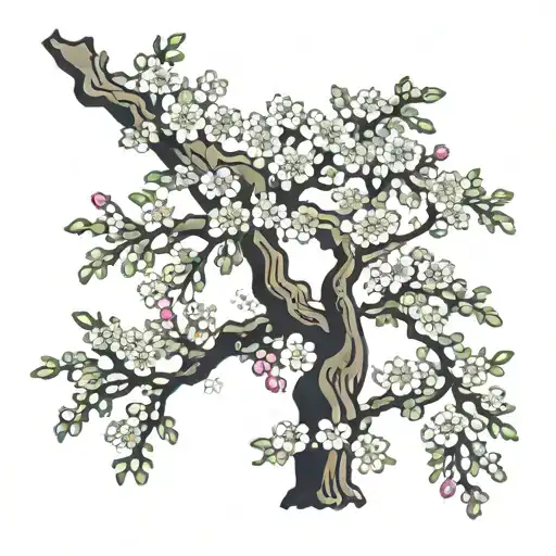 Sakura Tree And Cherry Blossoms