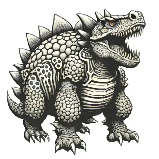 Stegosaurus Wielding Machine Gun