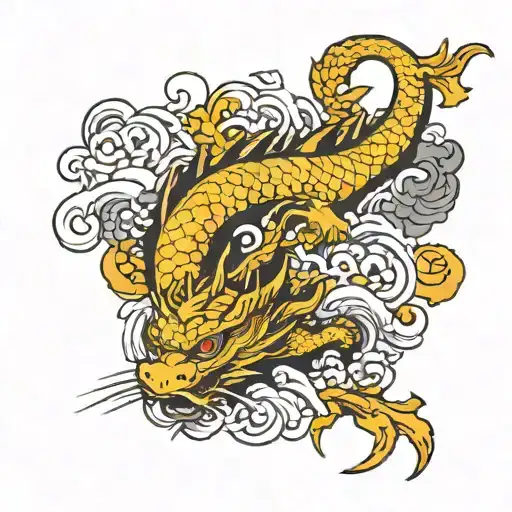 Dragon With Koi Fish As Scales