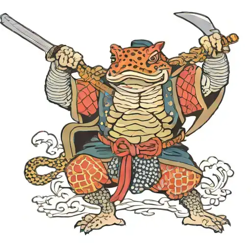 Toad Fighting Samurai