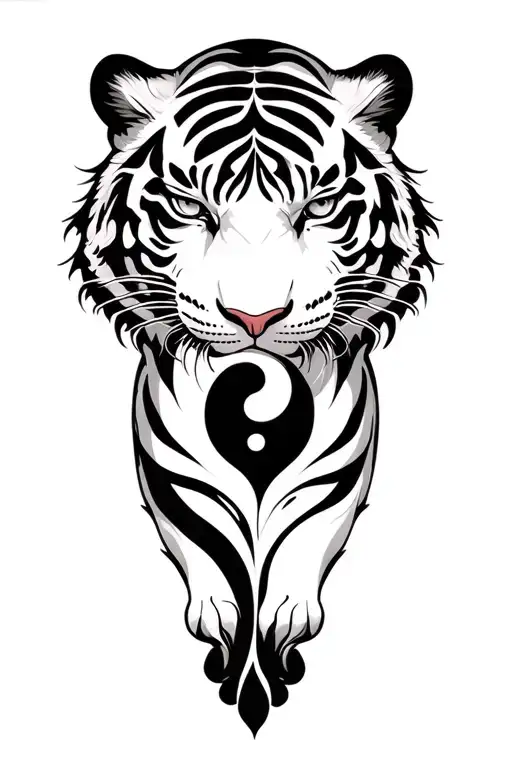 White Tiger Intertwined Yin-yang