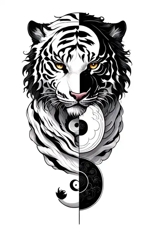 White Tiger Intertwined Yin-yang
