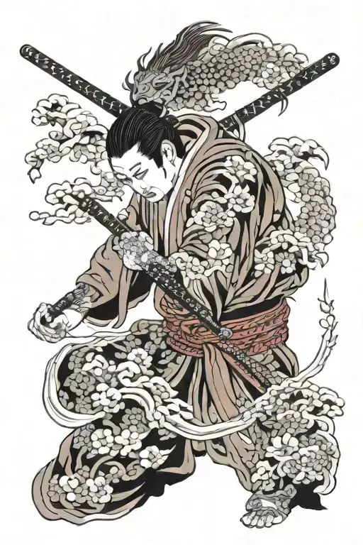 Samourai Cover With Japanese