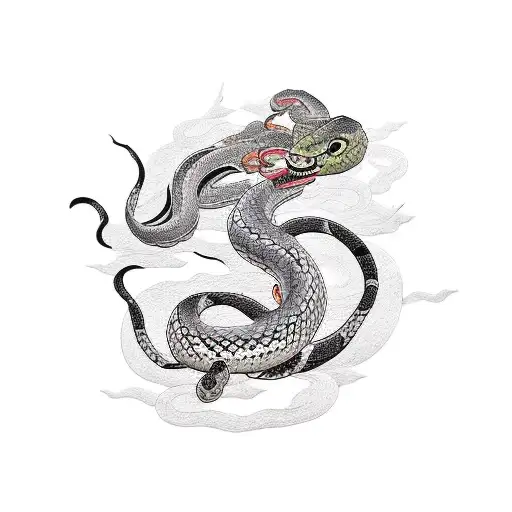 Katana Surrounded By A Snake