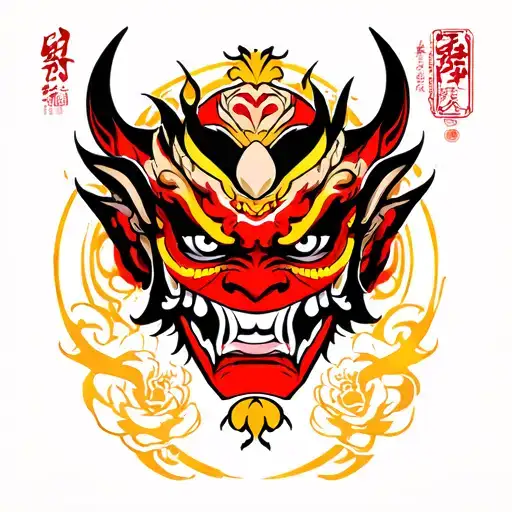 Good And Bad Oni Mask