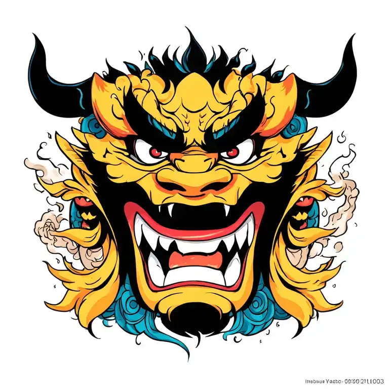 Big Oni Mask In A Storm