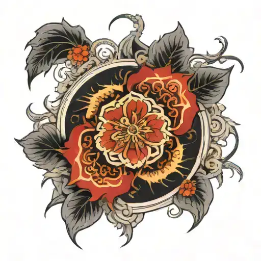 An Intricate Mandala Design Incorporating Elements Of Nature And Rebirth