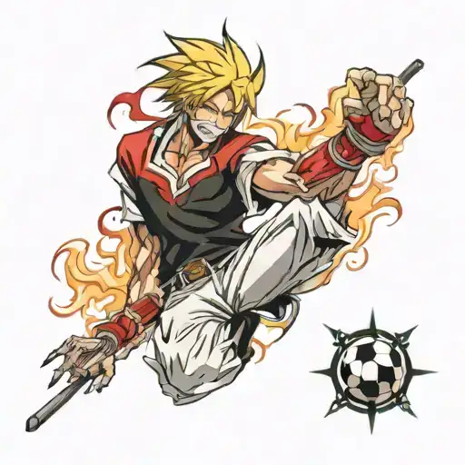 Draw Me A Tattoo Design With Elements From The Anime Bleach And Soccer Thematic