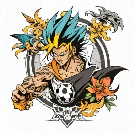 Draw Me A Tattoo Design With Elements From The Anime Bleach And Soccer And Unc Tar Heel Thematic