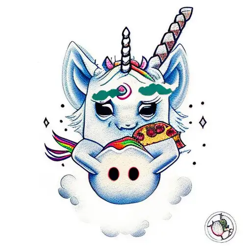 Deadpool Rides A Unicorn And Holds A Pizza In Hawaiian