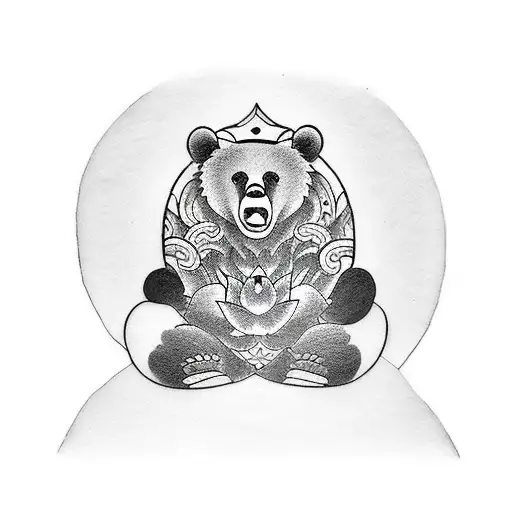 Bear Sitting In Lotus Pose