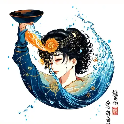 Water Bearer Pouring Out A Constellation With The Name Ronquis