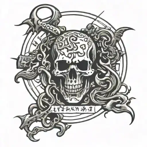 Hebrew Inscription Death Is Truth In Cyberpunk Style