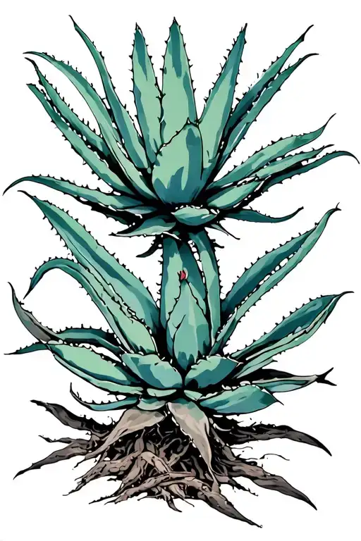 Agave Plant Intertwined Representing Best Friends Girls