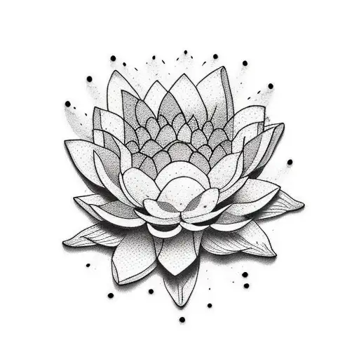 Lotus Flower And Sunflower On Chest And Neck