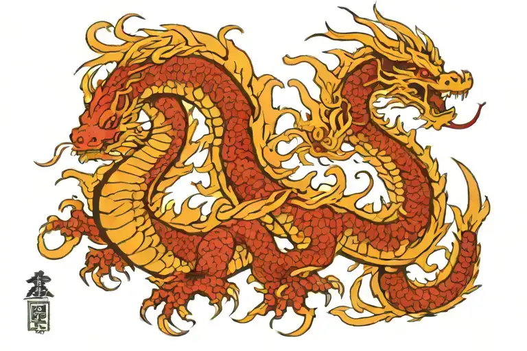 Dragon Tradition Tattoo Design