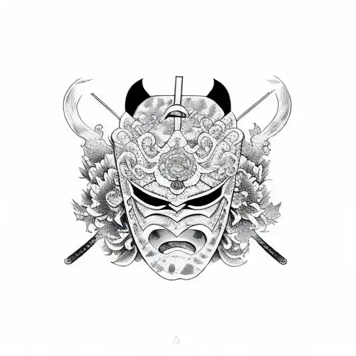 Japan Mask And Katana