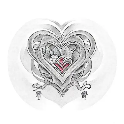 Love Pain Eternally Poetic In Infinity Shape With Two Hearts One Heart Up And The Othe Heart Down