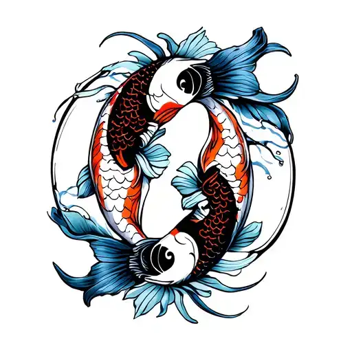 Yin Yang Koi Fish