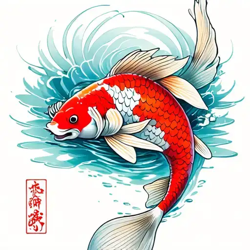 Koi Fish Swimming Gracefully