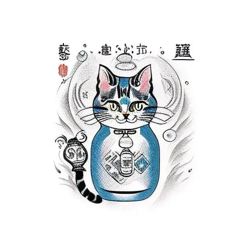 Cat With A Bottle Of Vodka