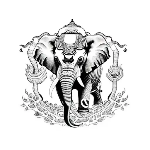 An Asian Elephant Charging Through Jungle