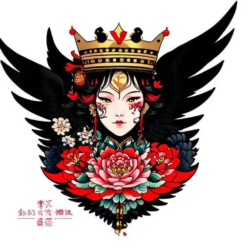 A And V With Wings And Crown