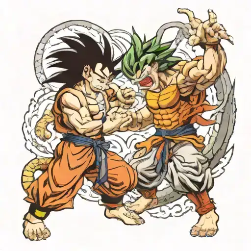 Son Goku Fighting Against War Greymon