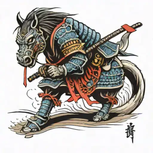 Samurai In Armor With A Katana