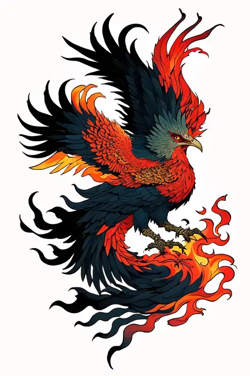 Phoenix Rising From Flames