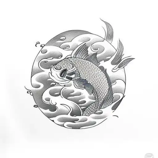 Samurai Katana Koi Fish
