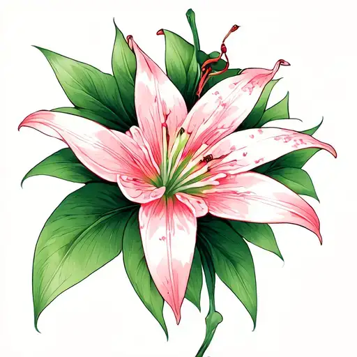 Spider Lily Flower On Neck