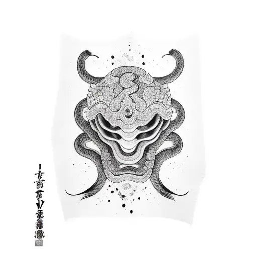 Hanya Mask With Snake Full Sleeve