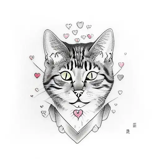 Cat With Hearts