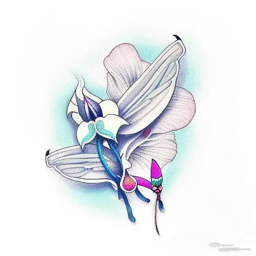 Moth With Cyan Peace Lilly