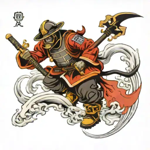 Firefighter And Samurai