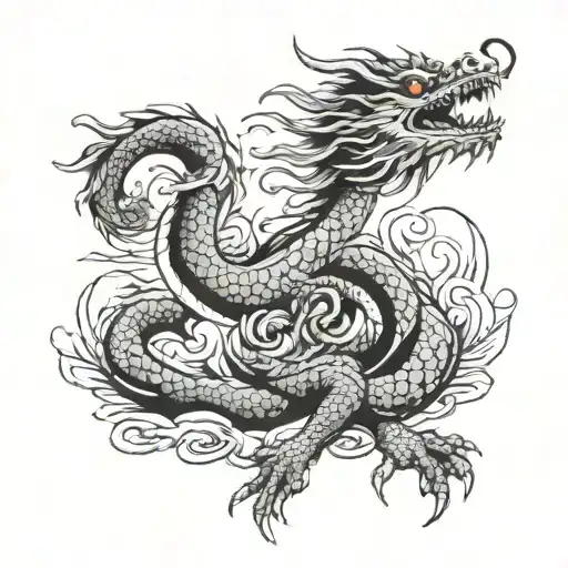 Use The Current Tattoo And Add A Scroll And A Dragon
