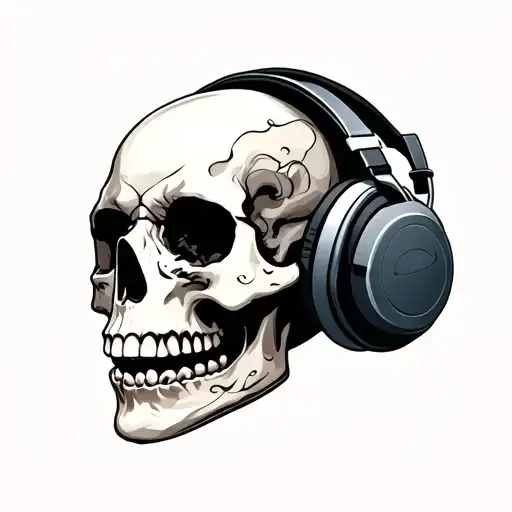 Skull With Head Phones