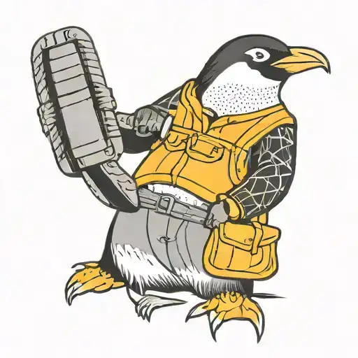 Penguin That Is Construction Worker