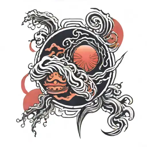 All Red Sunset Melting Eyes Straight Lines