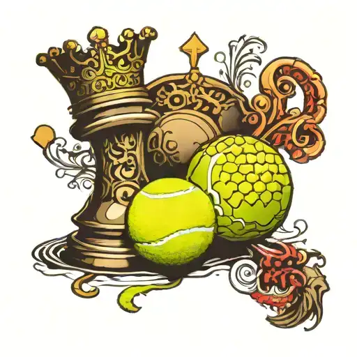 King Chess Piece With A Tennis Ball