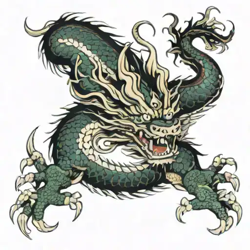 Japanese Dragon For Leg