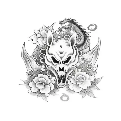 Armband With Flowers And Dragon