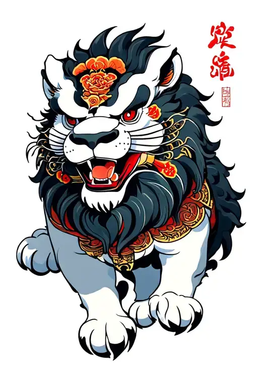 Attacking Tibetan Snow Lion