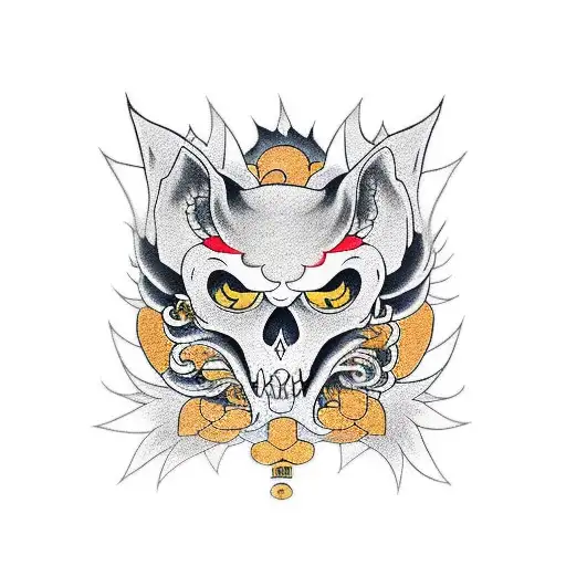 Kitsune With A Skull