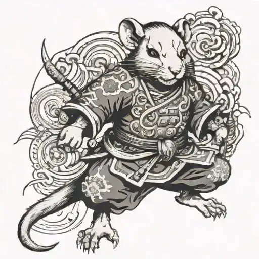 Chinese Rat Warrior Anthropomorphic
