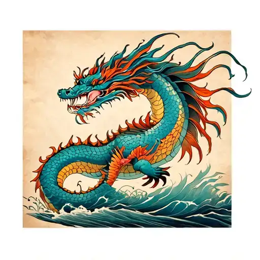 Sea Dragon Swimming Through A Field