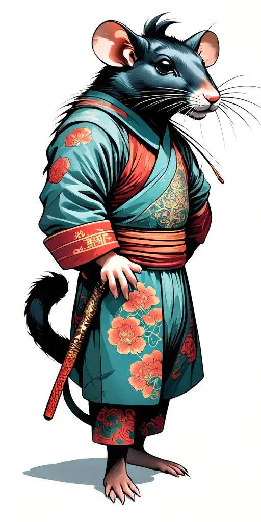 Rat-ninja In Kimano And Cold